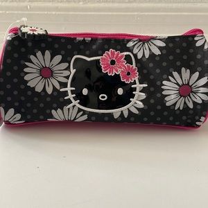 Hello Kitty Sanrio Original pink black cute pencil cosmetic zipper pouch NWT